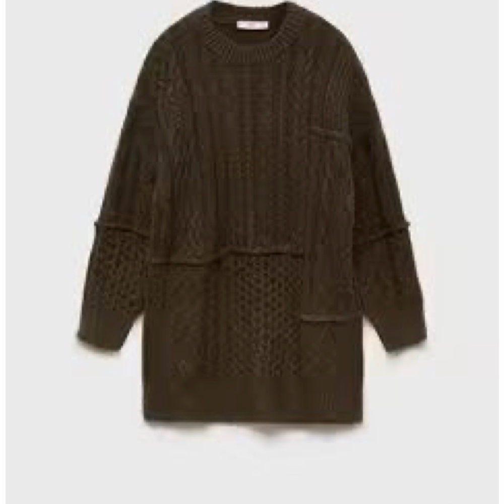 MANGO Cable Knit Sweater Dress